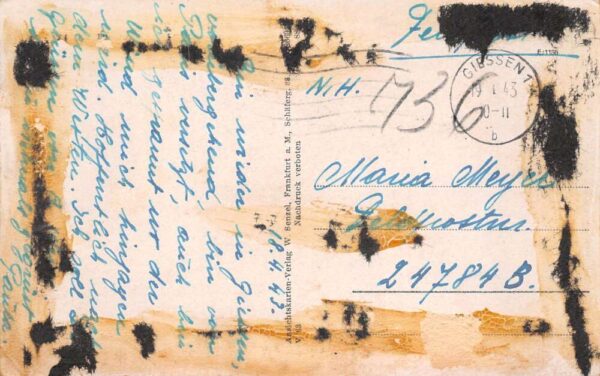 Giessen ad Lahn Germany Stadt Theater Gruss aus Vintage Postcard AA100568 - Image 2