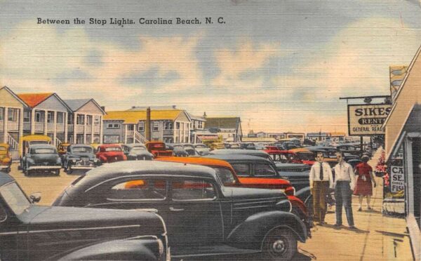 Carolina Bech North Carolina Business District Parking Lot Postcard AA100587