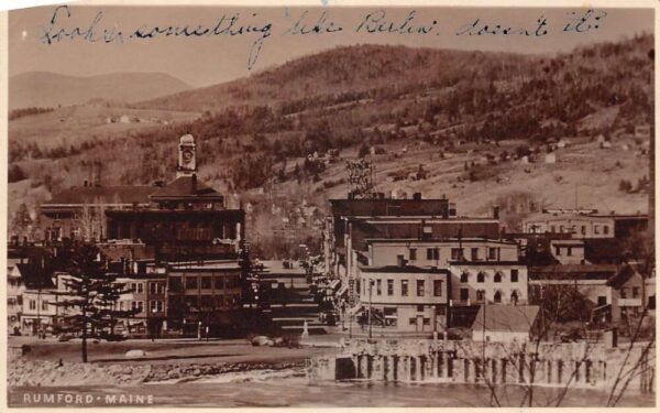 Rumford Maine Birds Eye View Real Photo Vintage Postcard AA100592