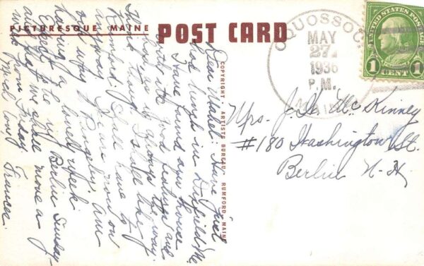 Rumford Maine Birds Eye View Real Photo Vintage Postcard AA100592 - Image 2