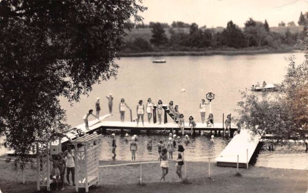 Brighton Michigan Swimming Pier Real Photo Vintage Postcard AA100595