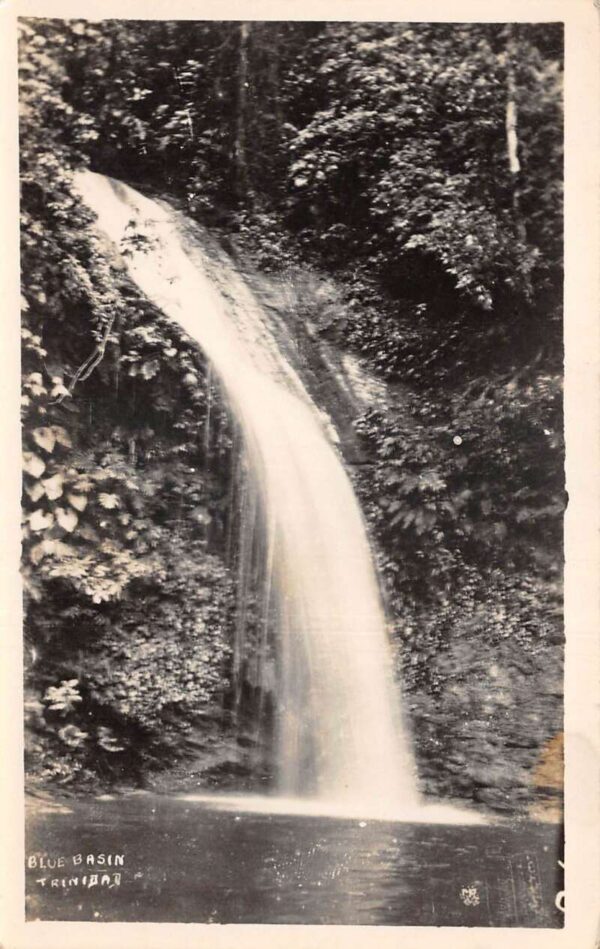 Blue Basin Trinidad Waterfalls Scenic View Real Photo Vintage Postcard AA100640