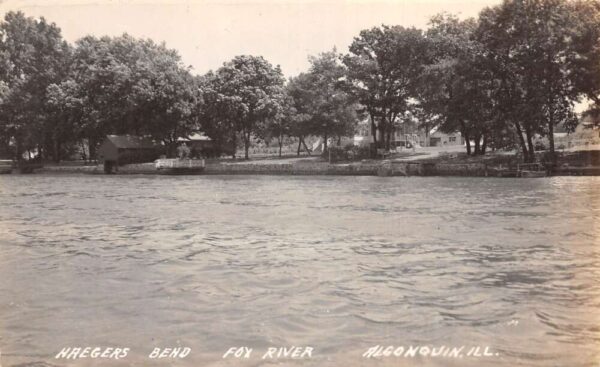 Algonquin Illinois Haegers Bend Fox River Real Photo Vintage Postcard AA100647