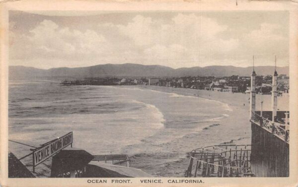 Venice California Ocean Front Racing Derby Vintage Postcard AA100649