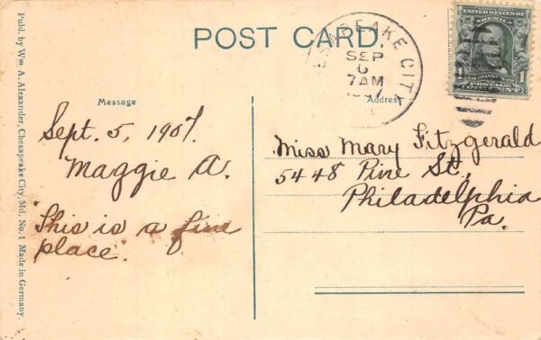 Chesapeake City Maryland Trinity Methodist Episcopal Church, Vintage PC U22883 - Image 2