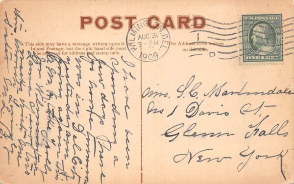 St. Georges Delaware Lock, Looking West, B/W Lithograph, Vintage Postcard U22884 - Image 2