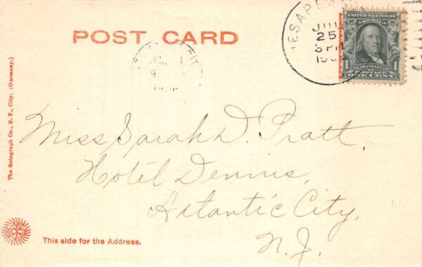 Chesapeake City Maryland Canal Locks, Rotograph Co., Vintage Postcard U22889 - Image 2