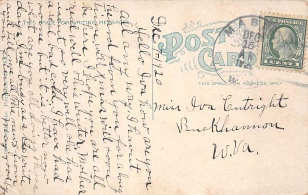 Elkins West Virginia "Come To Elkins", Pennant With Chicken, Vintage PC U22891 - Image 2