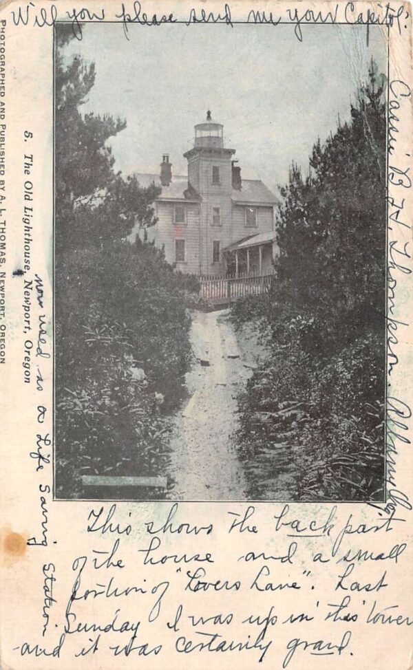 Newport Oregon The Old Lighthouse, Undivided Back, Vintage Postcard U22893