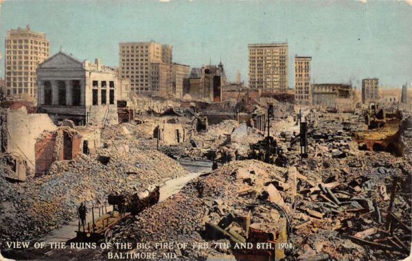 Baltimore Maryland Ruins Of The Great Fire Of 1904, Vintage Postcard U22899