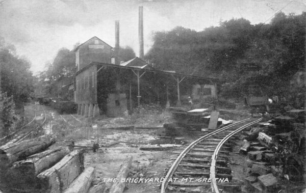 Mt. Gretna Pennsylvania The Brickyard, Train Tracks, B/W Lithograph, PC U22906