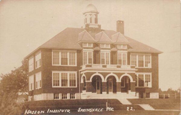 Springvale Maine Nasson Institute, Real Photo, Vintage Postcard U22917