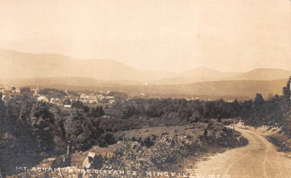 Kingfield Maine Town View, Mt. Abraham In Distance, Vintage RPPC U22918