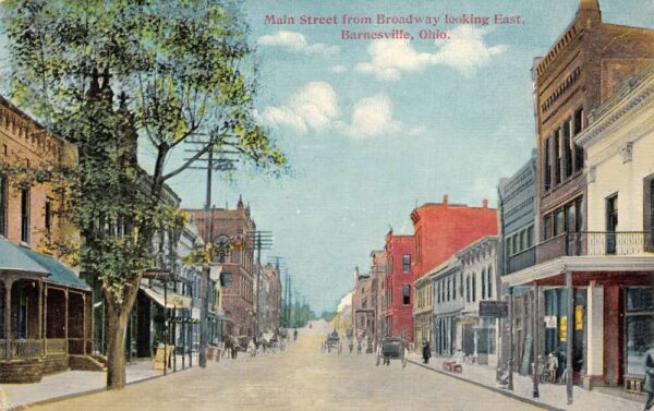 Barnesville Ohio Main St. From Broadway, Looking E., Vintage Postcard U22922