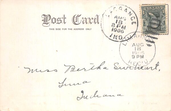 Lagrange Indiana Detroit St., East Side, Undivided Back, Vintage Postcard U22969 - Image 2
