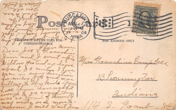 Wilton Iowa Fourth Street, B/W Lithograph, Vintage Postcard U22974 - Image 2