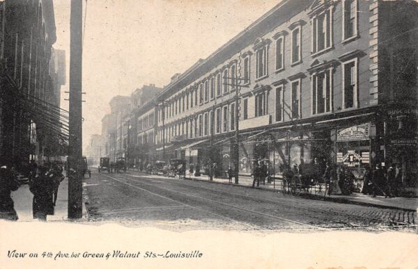 Louisville Kentucky View On 4th Avenue, Undivided Back, Vintage Postcard U22977