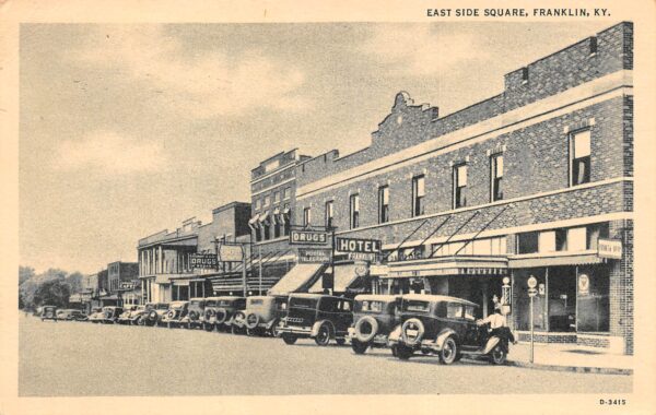 Franklin Kentucky East Side Square, Drug Store & Barber Pole, PC U22979