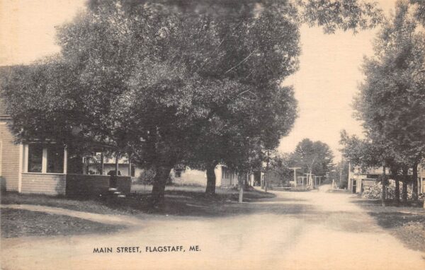 Flagstaff Maine Main Street, B/W Lithograph, Vintage Postcard U22986
