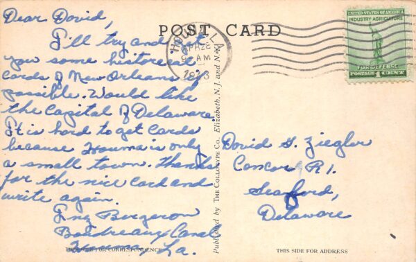 Houma Louisiana Main Street, Drug Store, Vintage Postcard U22993 - Image 2