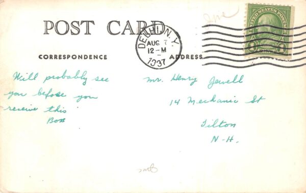 Delhi New York Elm Street, Real Photo, Vintage Postcard U23003 - Image 2