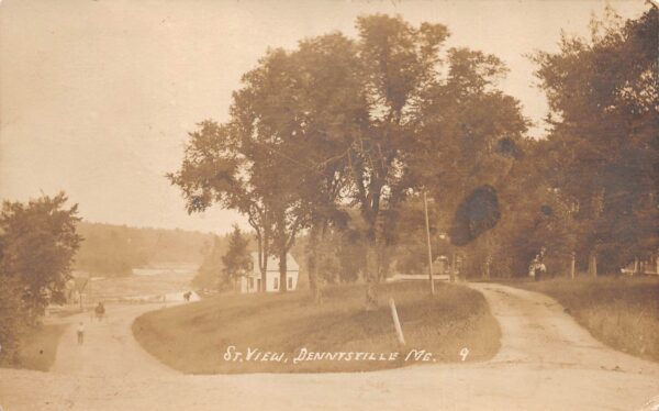 Dennysville Maine Street View, Real Photo, Vintage Postcard U23006