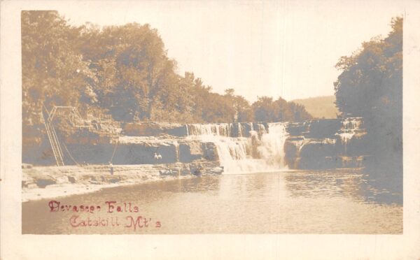 Roxbury New York Devasego Falls, Catskill Mtns., Real Photo, Vintage PC U23010