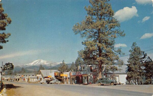 Ruidoso New Mexico Main Street, Photochrome, Vintage Postcard U23024