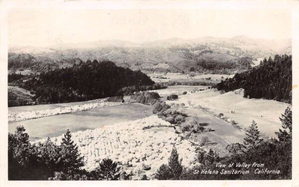 Sanitarium California View Of Valley From St. Helena Sanitarium, RPPC U23028