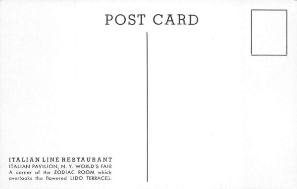 New York City New York Corner Of Zodiac Room, NY World's Fair, Postcard U23049 - Image 2