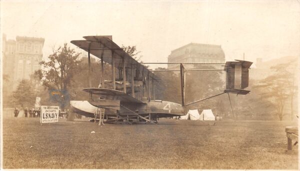 Early United States Navy Airplane, Real Photo, Vintage Postcard U23054