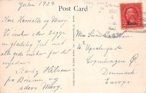 Colby Kansas Main Street, Drug Store, Vintage Postcard U23063 - Image 2