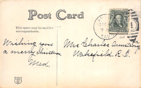 Garnett Kansas Oak St. Looking North From 5th Avenue, Vintage Postcard U23074 - Image 2
