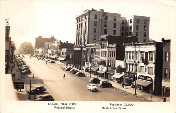 Olean New York Financial District, Real Photo Vintage Postcard U23095