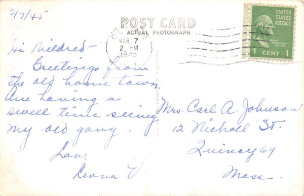 Olean New York Financial District, Real Photo Vintage Postcard U23095 - Image 2