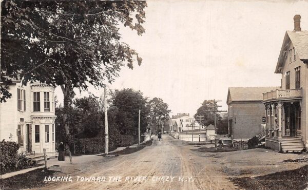 Chazy New York Looking Toward The River, Real Photo Vintage Postcard U23096
