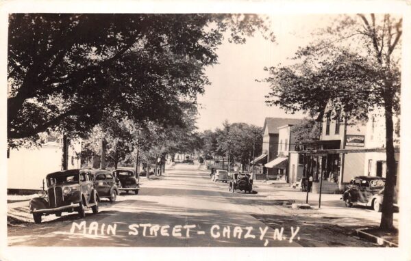 Chazy New York Main Street, Real Photo Vintage Postcard U23100