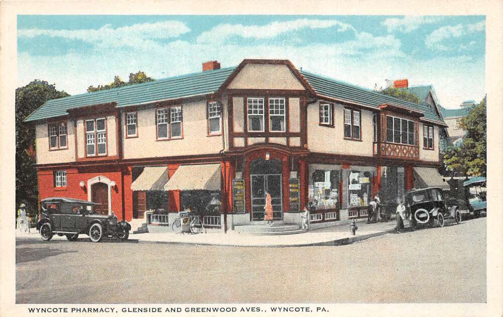 Wyncote Pennsylvania Pharmacy Drug Store Vintage Postcard AA100679