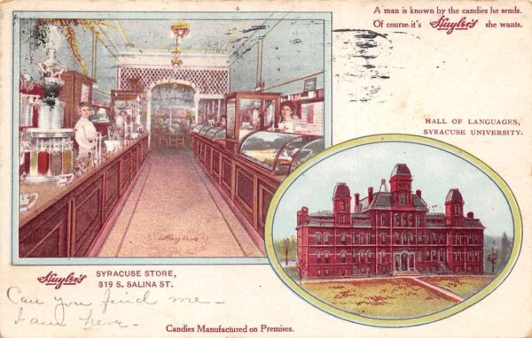 Syracuse New York Huylers Candy Store University Hall of Languages PC AA100685