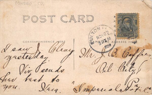 Fulton New York First Street Real Photo Vintage Postcard AA100705 - Image 2