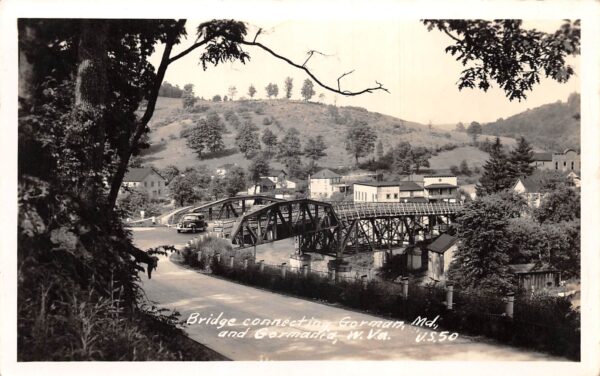 Gorman Maryland Gormania West Virginia Bridge Real Photo Postcard AA100708