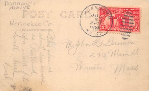 Monmouth Maine Street Scene Real Photo Vintage Postcard AA100712 - Image 2