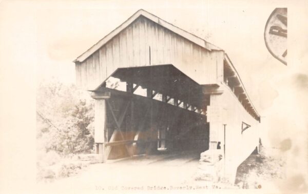 Beverly West Virginia Old Covered Bridge Real Photo Vintage Postcard AA100723