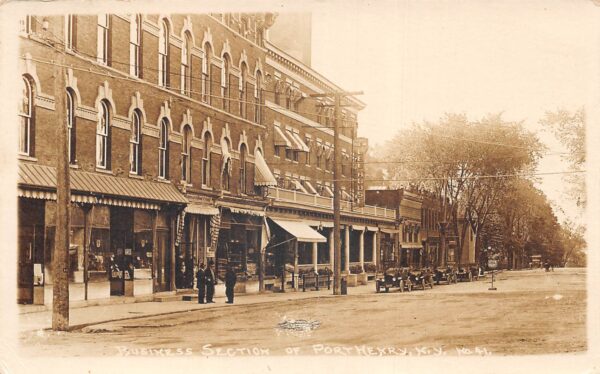 Port Henry New York Business Section Street Scene Real Photo Postcard AA100737