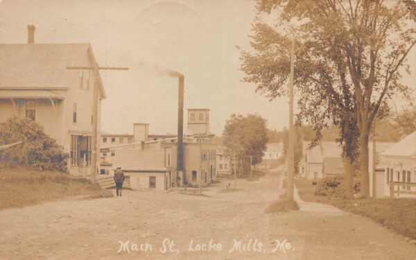 Locke Mills Maine Main Street Street Scene Real Photo Postcard AA100740