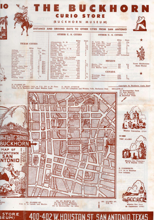 San Antonio Texas Buckhorn Curio Store Museum Info Brochure with Map AA100754 - Image 6