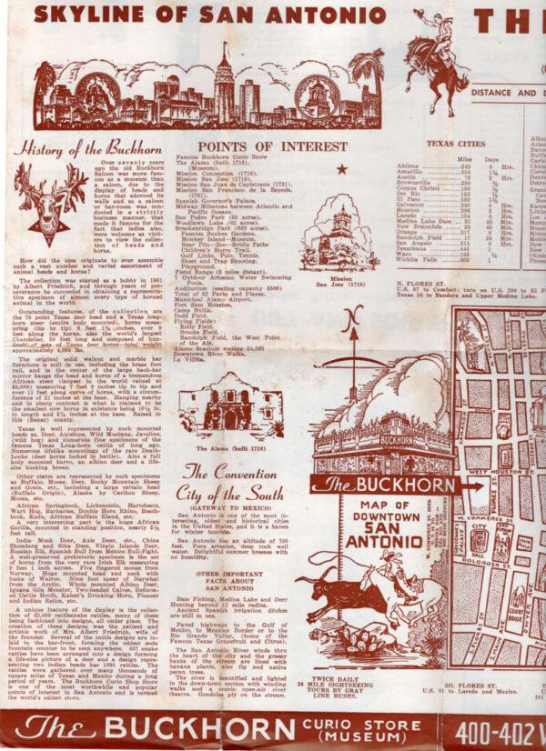San Antonio Texas Buckhorn Curio Store Museum Info Brochure with Map AA100754 - Image 7