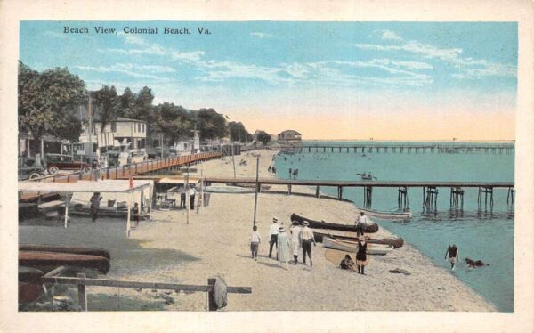 Colonial Beach Virginia Beach View Vintage Postcard AA100975