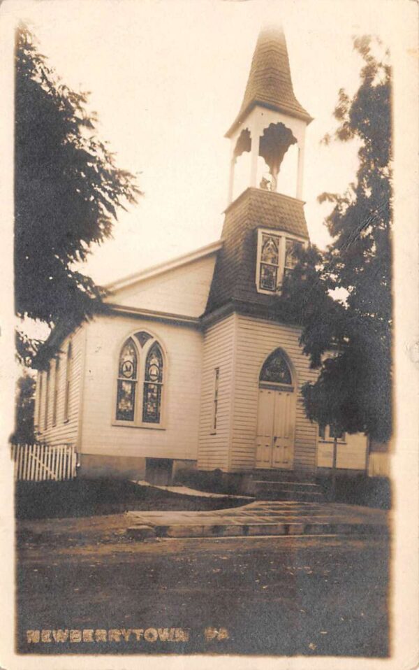 Newberrytown Pennsylvania Church Real Photo Vintage Postcard AA100982