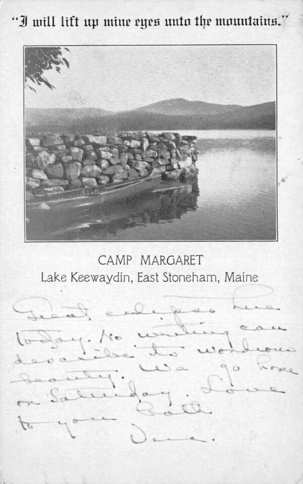 East Stoneham Maine Lake Keewaydin Camp Margaret Vintage Postcard AA100995